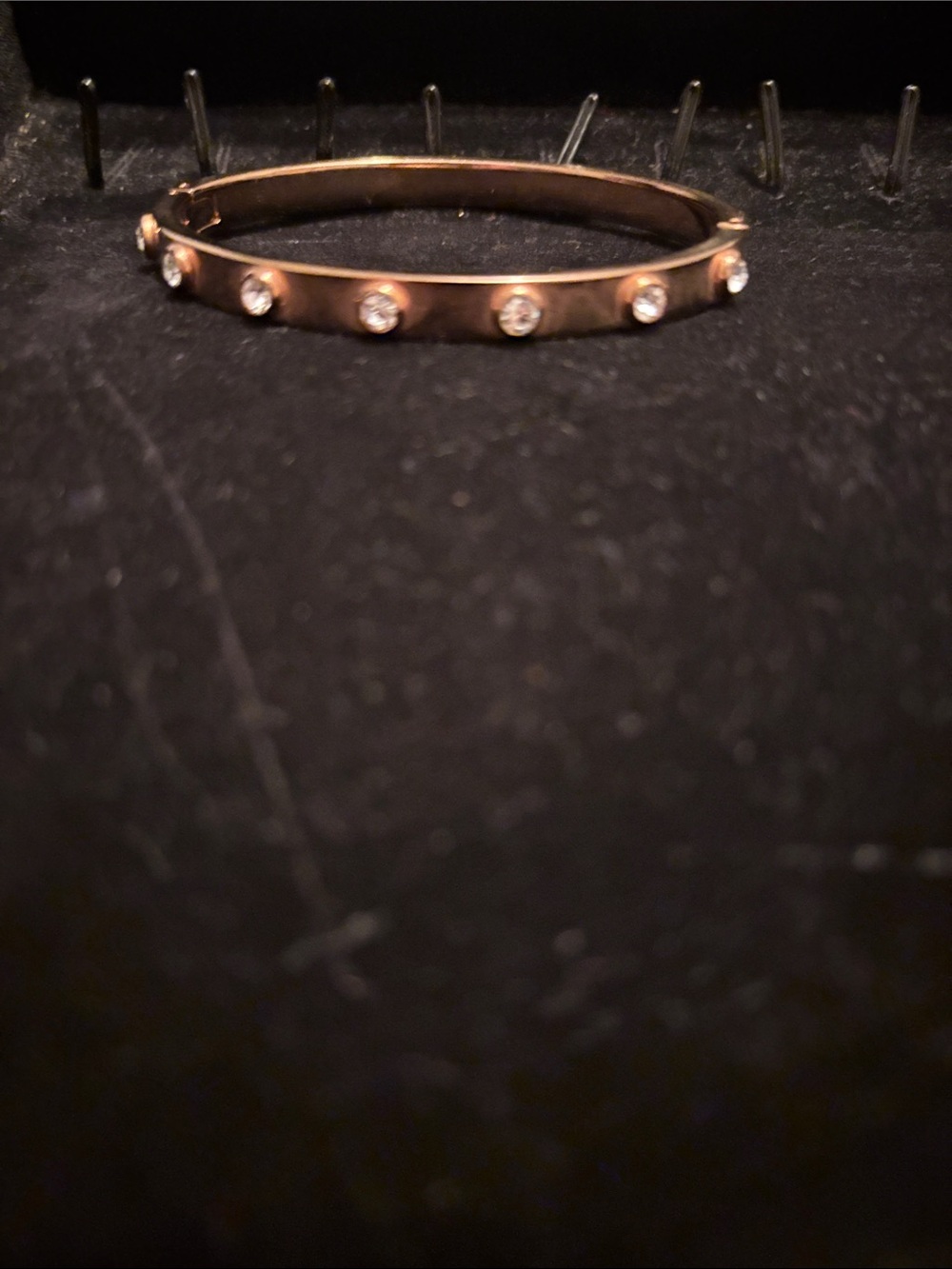 Michael Kors Rose Gold Crystal Station Bangle Bracelet